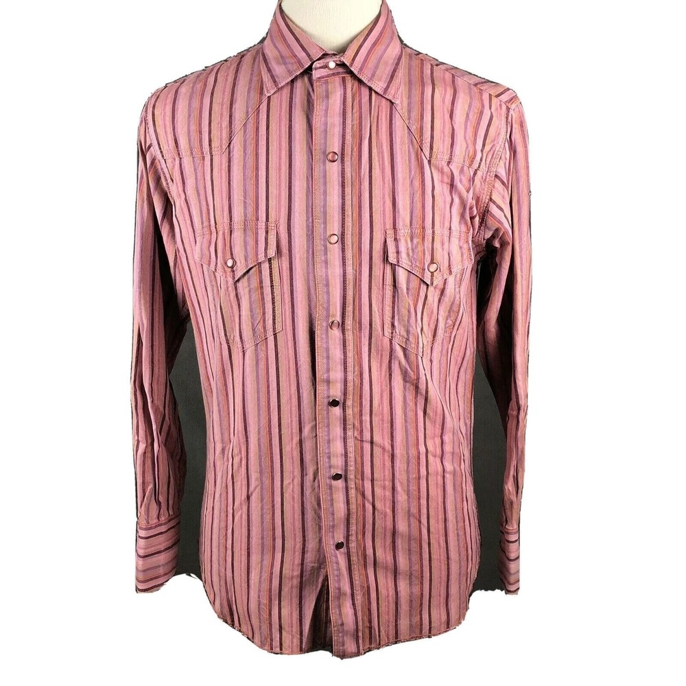 Rancho‎ Estancia Cowboy Rodeo Button Up Shirt Medium Pearl Snaps Western Rancher